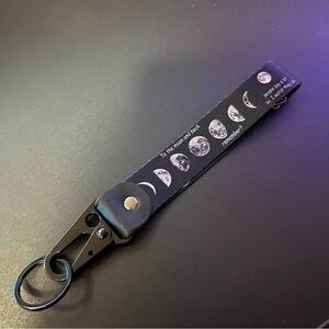 Moon Phase Black Celestial Keychain